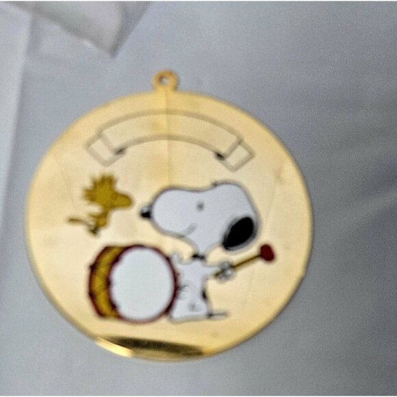 Two Vintage Leonard Silver Co Metal Christmas Ornament Snoopy Hugging Woodstock - Picture 3 of 4